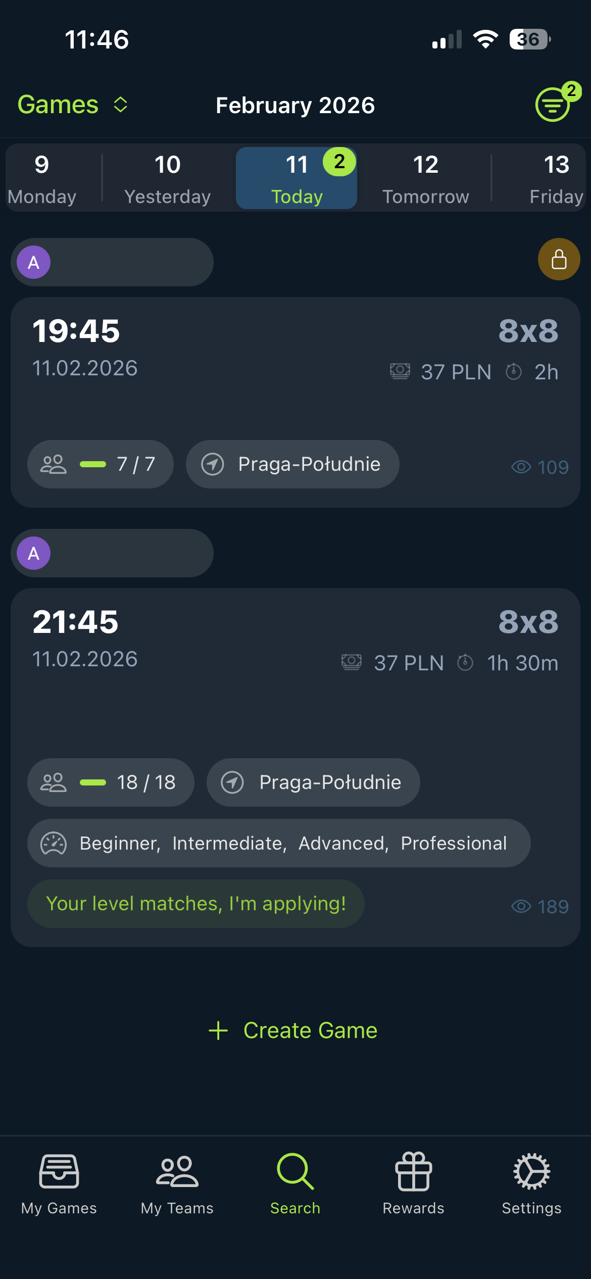 Amator App Screenshot